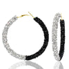 Boucle d'oreille créole Rasta blanche et noire  | Rasta Lion