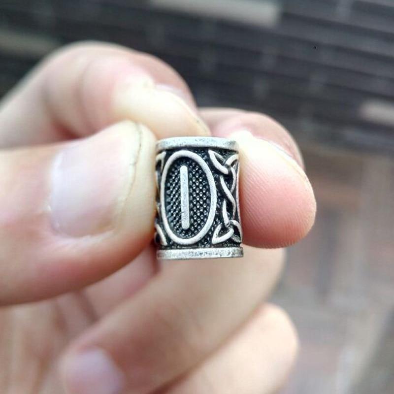 Perles Cheveux Viking Rune Isa Argent | Rasta Lion