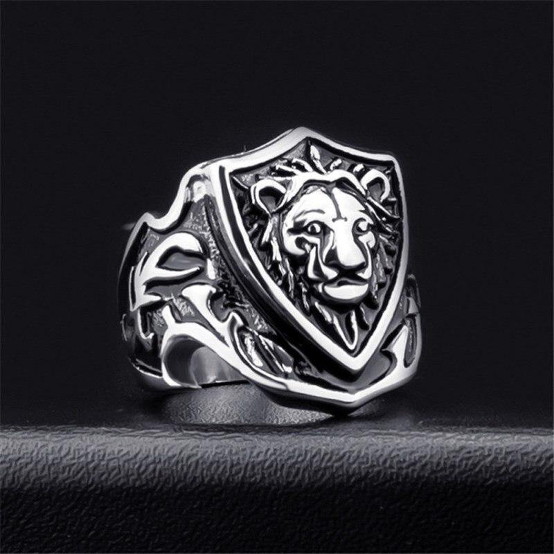 Bague lion Dominateur                    Secret Boy Men's Fashion Classic Domineering Lion Head Shield Ring Party Work Leisure Wear Jewelry Birthday Gifts | Rasta-Lion™ : Magasin Rasta en Ligne