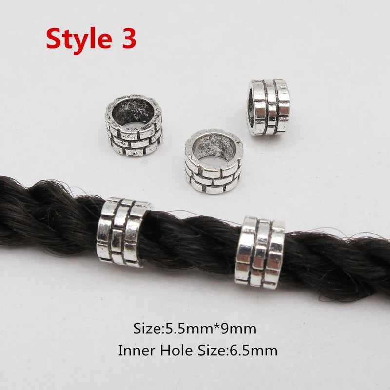Tube dreadlocks 6.5 mm 5pcs                            Metal different styles viking hair braid dread beard dreadlock beads rings tube for women men accessories | Rasta-Lion™ : Magasin Rasta en Ligne