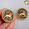 Boucles d'oreilles dorée lion de juda | Rasta-Lion.com