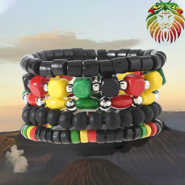 Bracelet Rasta <br> Perle (Pierres Naturelles).