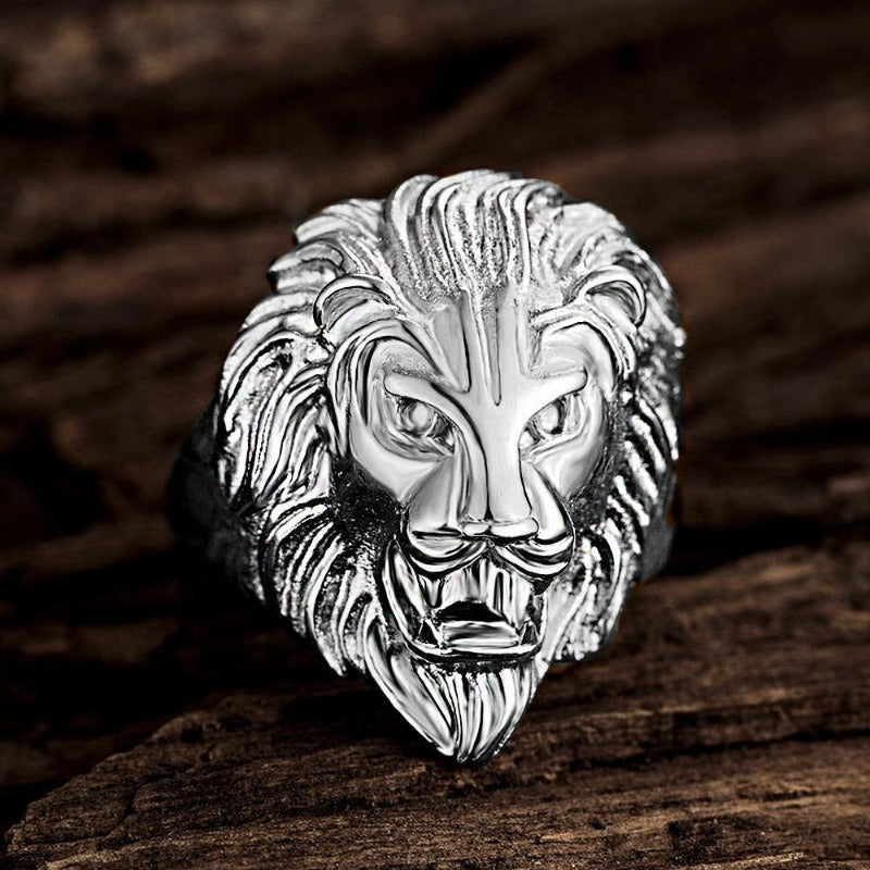 Bague Lion homme argenté | Rasta Lion