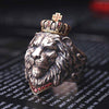 Bague Tête de Lion courrone doré | Rasta Lion