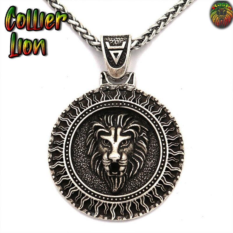 Collier Lion  Acier Inoxydable | Rasta-Lion™ : Magasin Rasta en Ligne