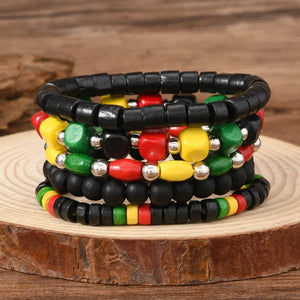 Bracelet Rasta <br> Perle (Pierres Naturelles).